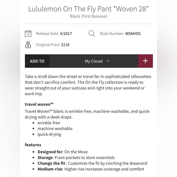 Lululemon On the Fly pants black size 2 - Picture 9 of 9